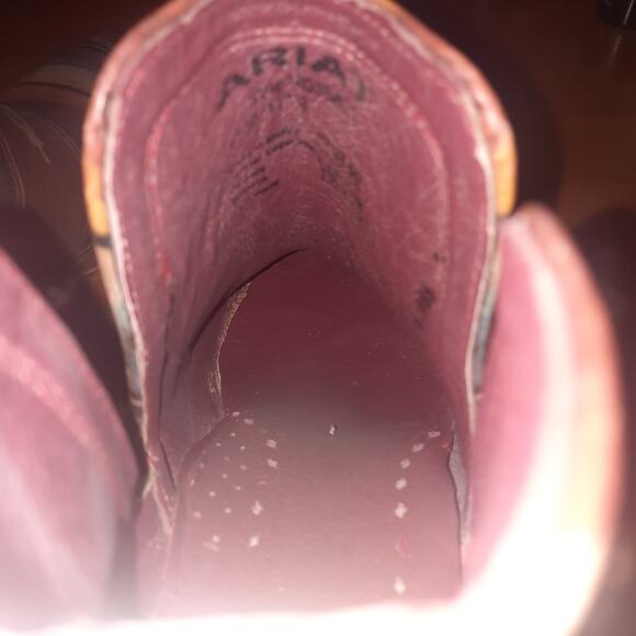 Ariat Womens Dixon Saddle Side Distressed Leather Western Booties Size 9B - Picture 7 of 9